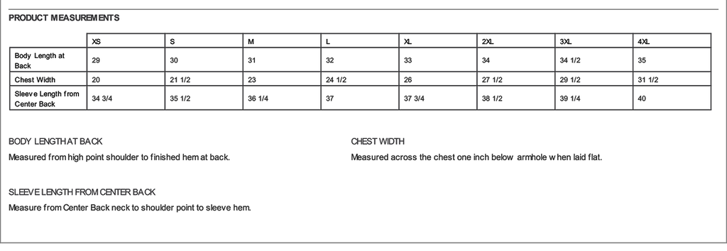 EB228 size chart